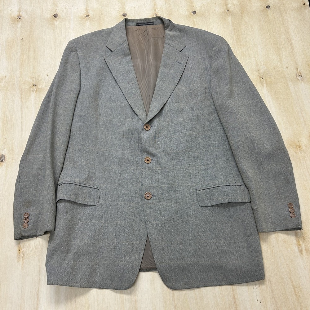 Ermenegildo Zegna Blazer Mens 48 Gray Solid 3 Button Suit Jacket Soft Classic